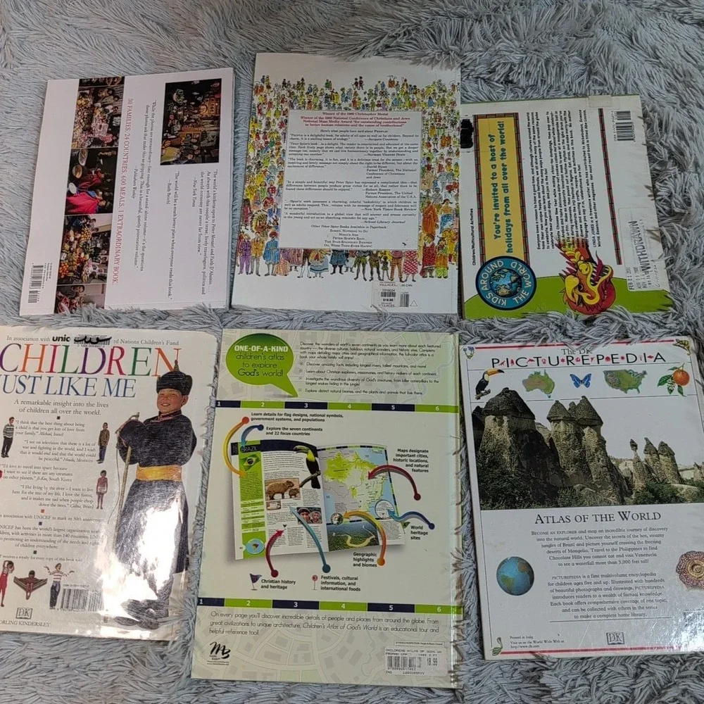 Lot Of 6 Books Geography & Cultures Childrens Atlas‎ World Homeschool Teaching